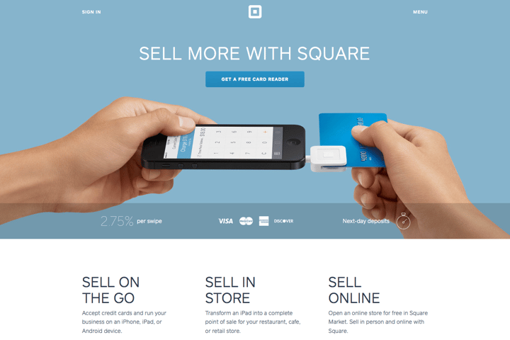 Square website preview